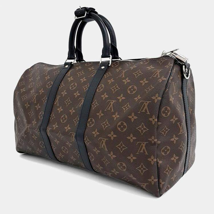 مملوكة مسبقًا Louis Vuitton Brown PVC Makassar Bandouliere Keepall 45