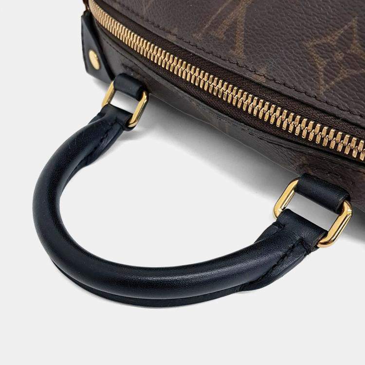 Pre Owned Louis Vuitton Brown PVC Monogram Petite Malle Souffle