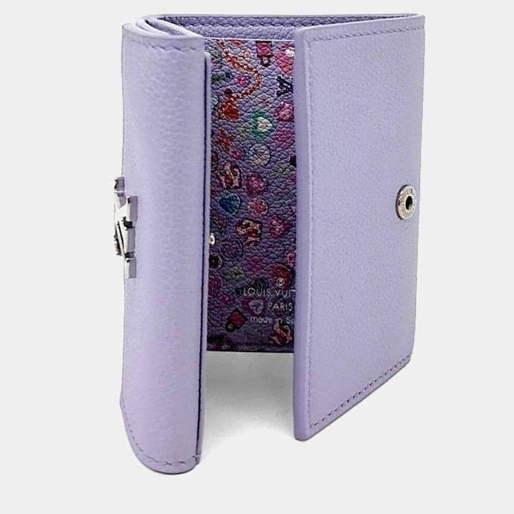 Pre Owned Louis Vuitton Purple Leather Valentine'S Day Lockmini Wallet