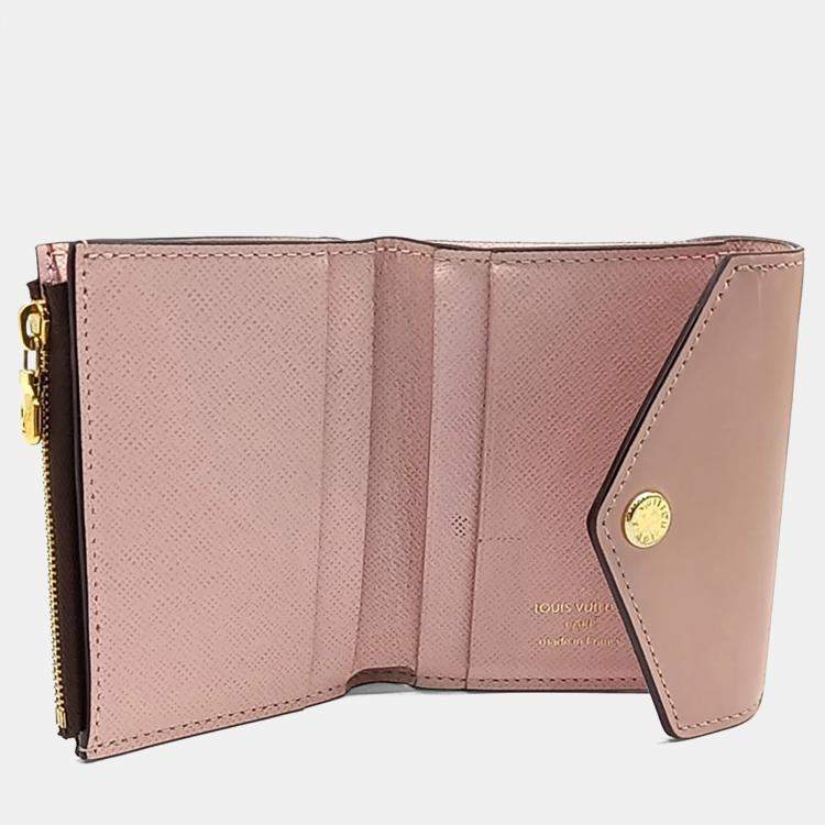 Pre Owned Louis Vuitton Brown Coated Canvas and Leather Zoe Wallet