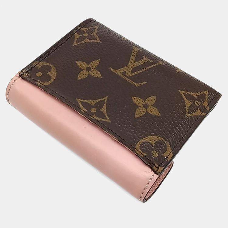 Pre Owned Louis Vuitton Brown Coated Canvas and Leather Zoe Wallet