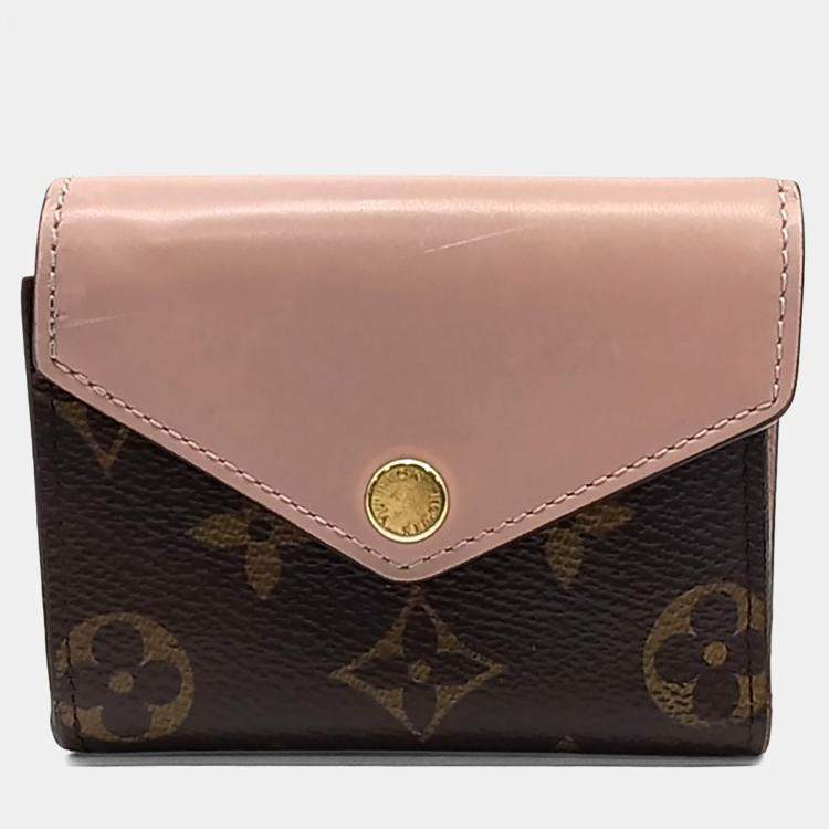 Pre Owned Louis Vuitton Brown Coated Canvas and Leather Zoe Wallet