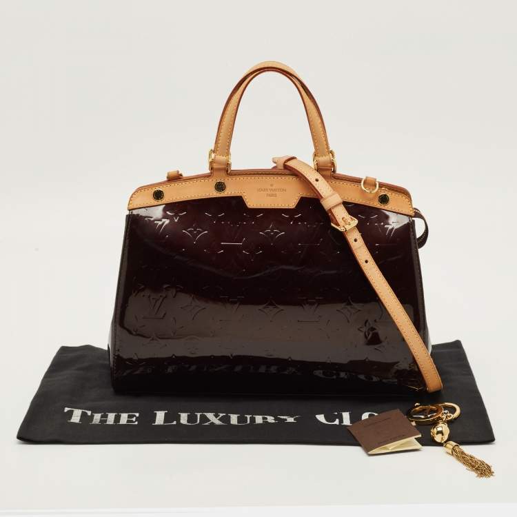 Pre Owned Louis Vuitton Brea MM Amarante Monogram Vernis Bag