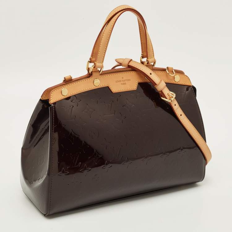 Pre Owned Louis Vuitton Brea MM Amarante Monogram Vernis Bag