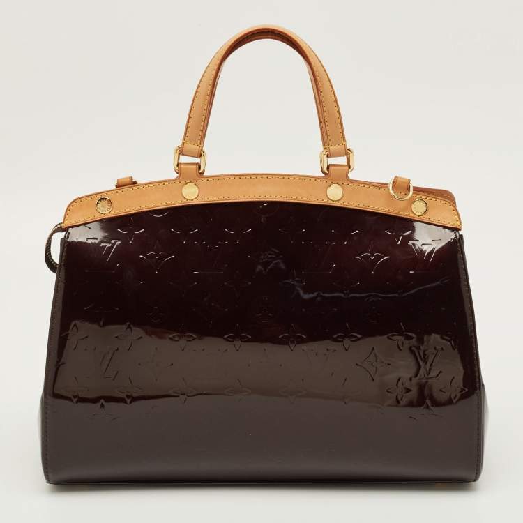 Pre Owned Louis Vuitton Brea MM Amarante Monogram Vernis Bag