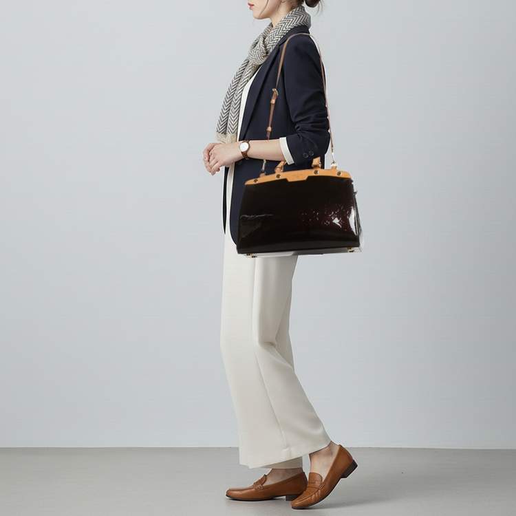 Pre Owned Louis Vuitton Brea MM Amarante Monogram Vernis Bag