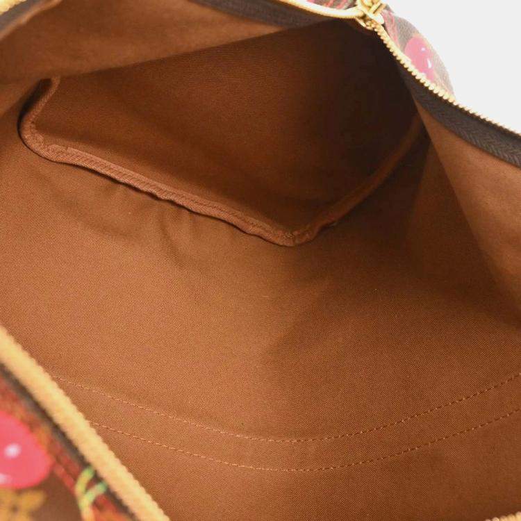 Pre Owned Louis Vuitton Keepall 45 Brown, Red, Green Monogram Canvas Duffel Bag