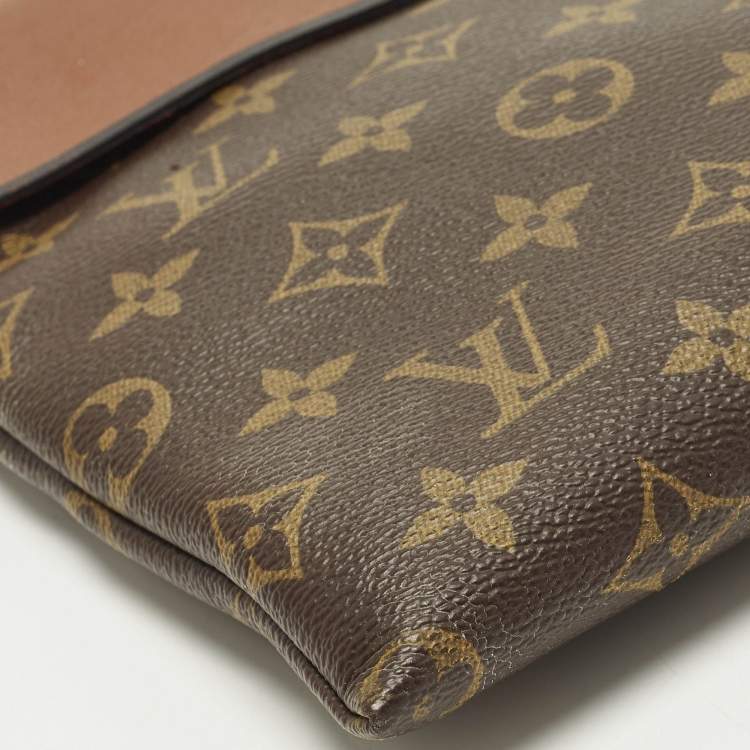 Pre Owned Louis Vuitton Tuileries Caramel Monogram Canvas and Leather Clutch