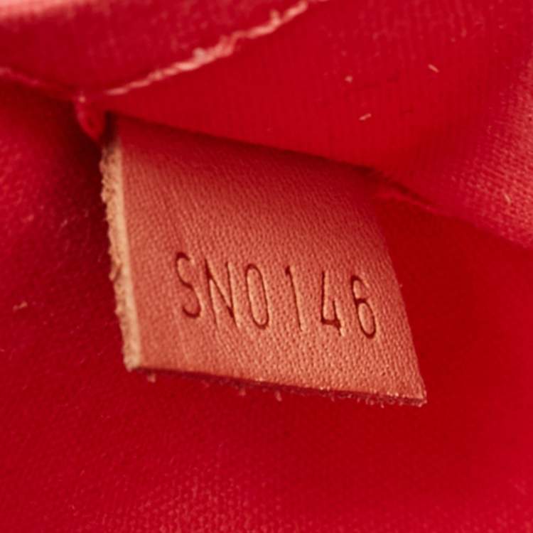 Pre Owned Louis Vuitton Alma PM Rose Litchi Monogram Vernis Bag