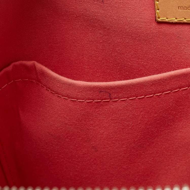 Pre Owned Louis Vuitton Alma PM Rose Litchi Monogram Vernis Bag