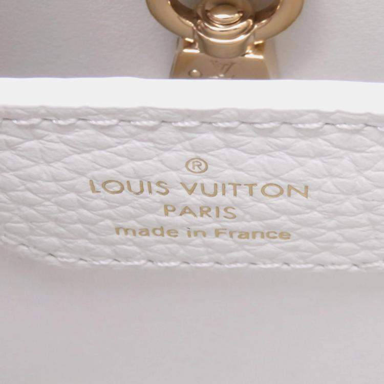 Pre Owned Louis Vuitton Handbag Taurillon Leather Capucines Bb Shoulder Bag White