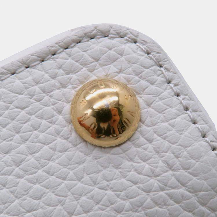 Pre Owned Louis Vuitton Handbag Taurillon Leather Capucines Bb Shoulder Bag White