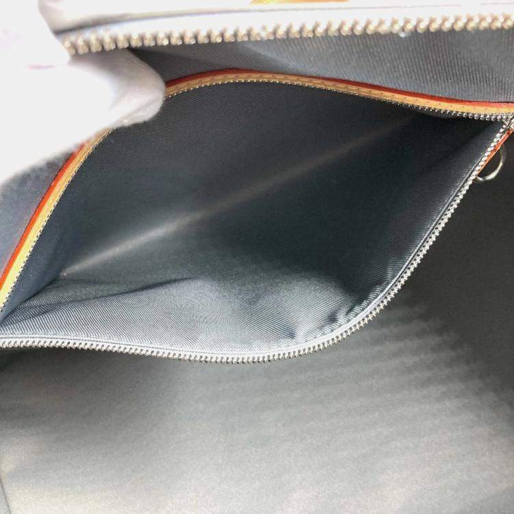 Pre Owned Louis Vuitton M45886 Monogram Mirror Keepall Bandouliere 50 Travel Bag  Handbag  Boston Leather  Silver