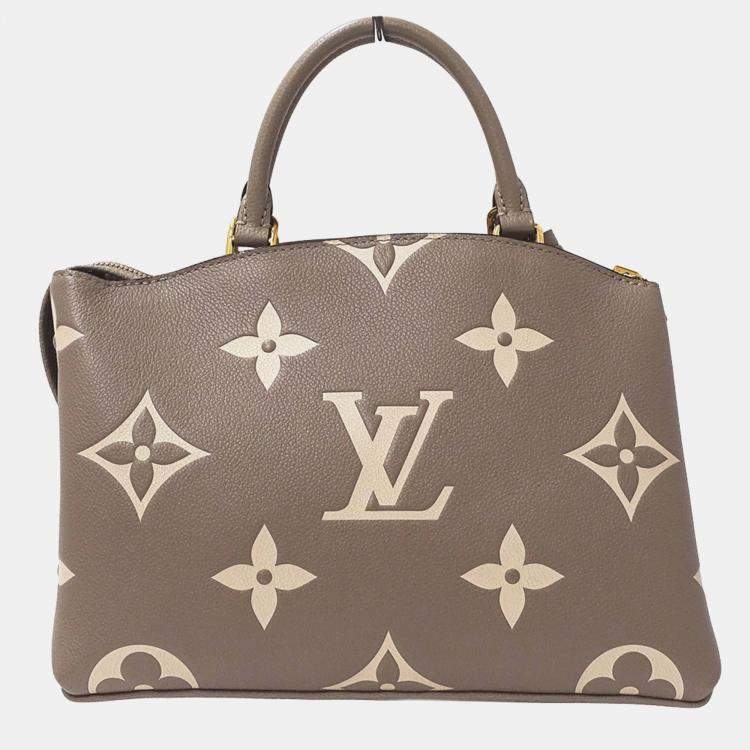Pre Owned Louis Vuitton Monogram Empreinte Two-Tone Bag  Petit Palais Pm Tourterelle Creme Beige