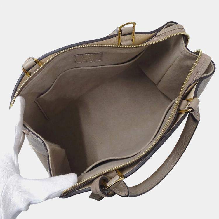Pre Owned Louis Vuitton Monogram Empreinte Two-Tone Bag  Petit Palais Pm Tourterelle Creme Beige