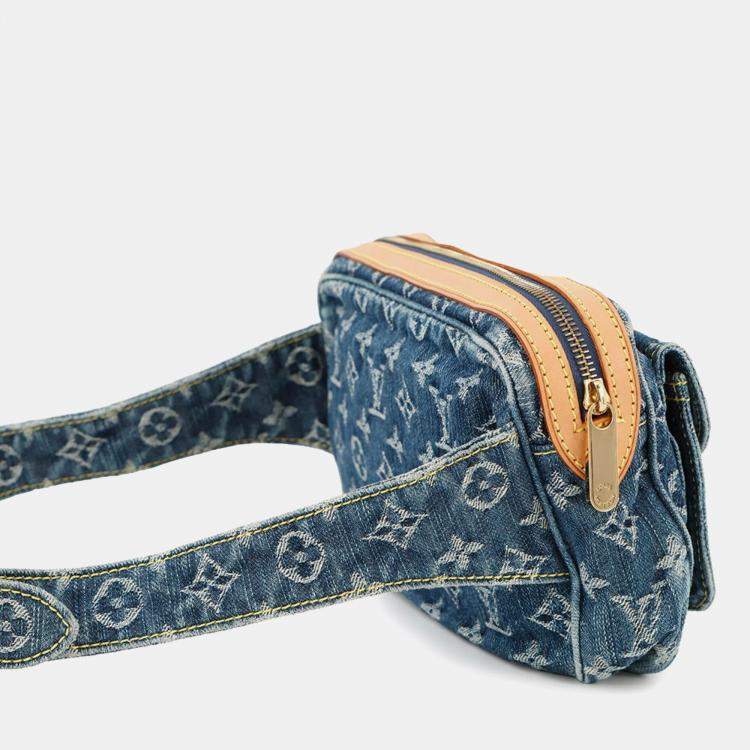Pre Owned Louis Vuitton Monogram Denim Bum Bag Waist Pouch