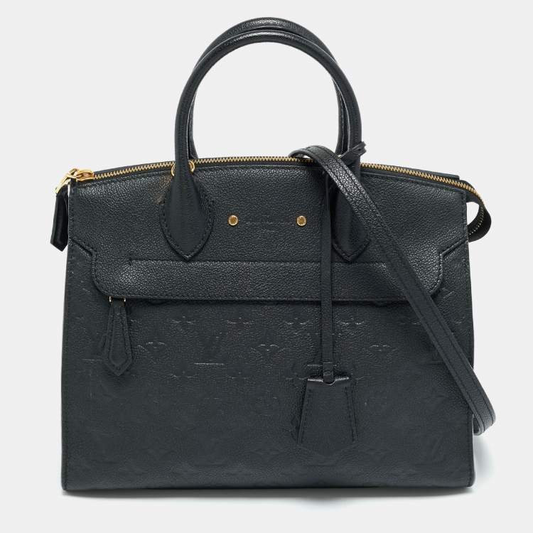 Pre Owned Louis Vuitton Pont Neuf MM Black Monogram Empreinte Leather Bag