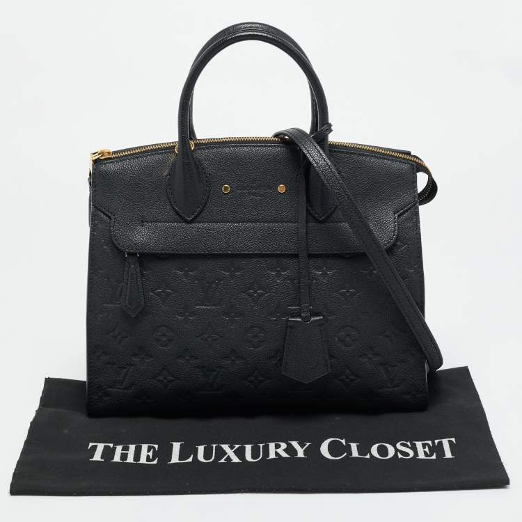 Pre Owned Louis Vuitton Pont Neuf MM Black Monogram Empreinte Leather Bag
