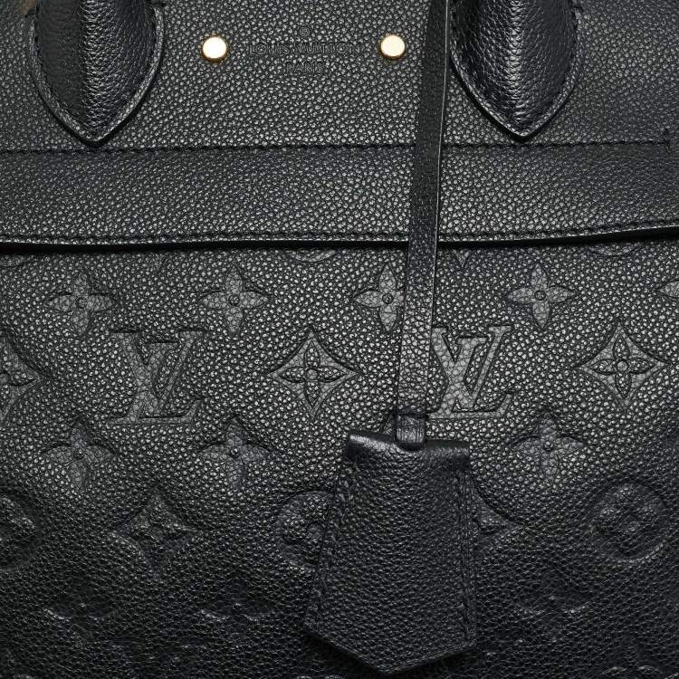 Pre Owned Louis Vuitton Pont Neuf MM Black Monogram Empreinte Leather Bag