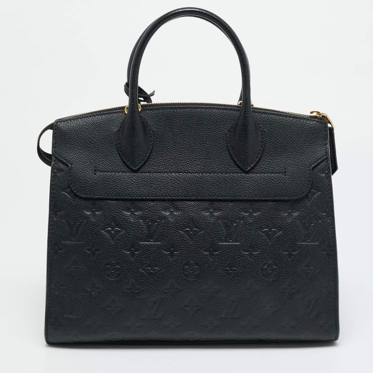 Pre Owned Louis Vuitton Pont Neuf MM Black Monogram Empreinte Leather Bag