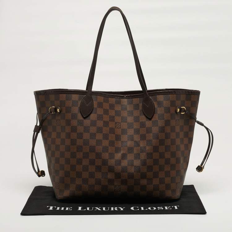 Pre Owned Louis Vuitton Neverfull MM Damier Ebene Canvas Bag