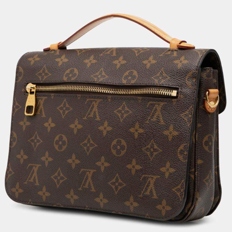 Pre Owned Louis Vuitton Brown Monogram Pochette Metis