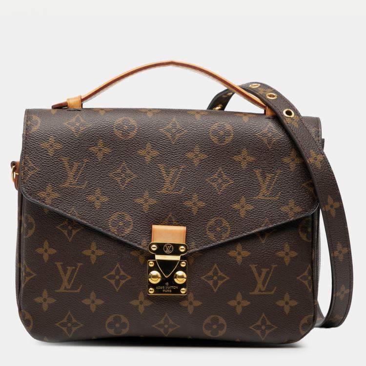 Pre Owned Louis Vuitton Brown Monogram Pochette Metis