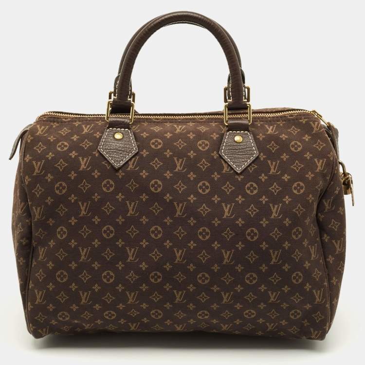 Pre Owned Louis Vuitton Speedy 30 Fusain Monogram Idylle Canvas Bag
