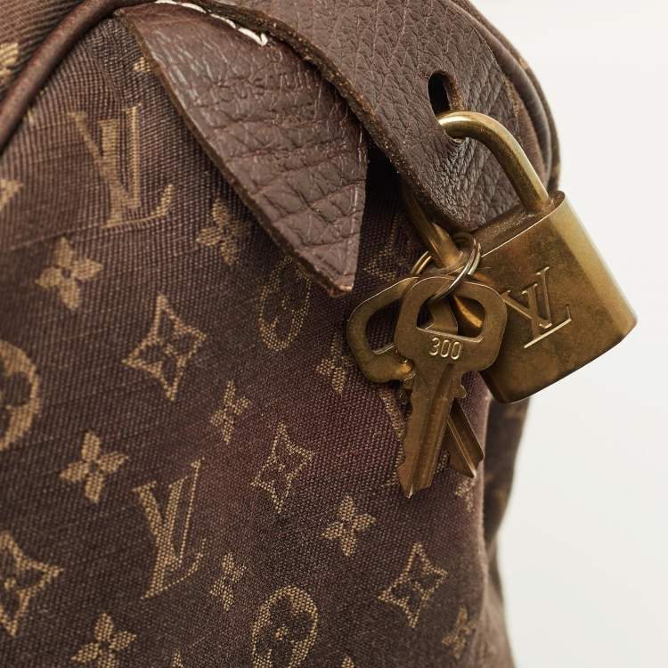 Pre Owned Louis Vuitton Speedy 30 Fusain Monogram Idylle Canvas Bag