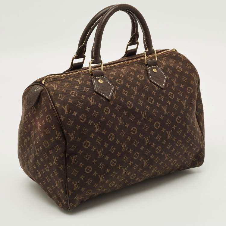 Pre Owned Louis Vuitton Speedy 30 Fusain Monogram Idylle Canvas Bag