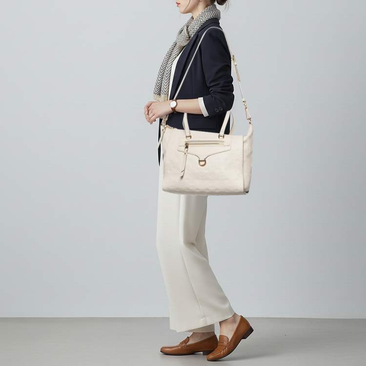 Pre Owned Louis Vuitton Lumineuse PM Neige Monogram Empreinte Leather Bag