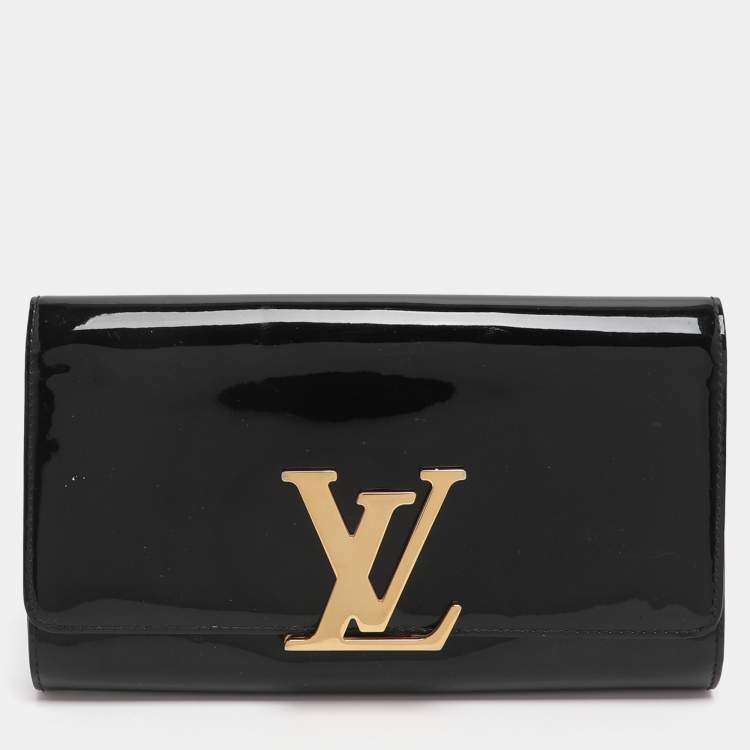 Pre Owned Louis Vuitton Louise Black Vernis Clutch