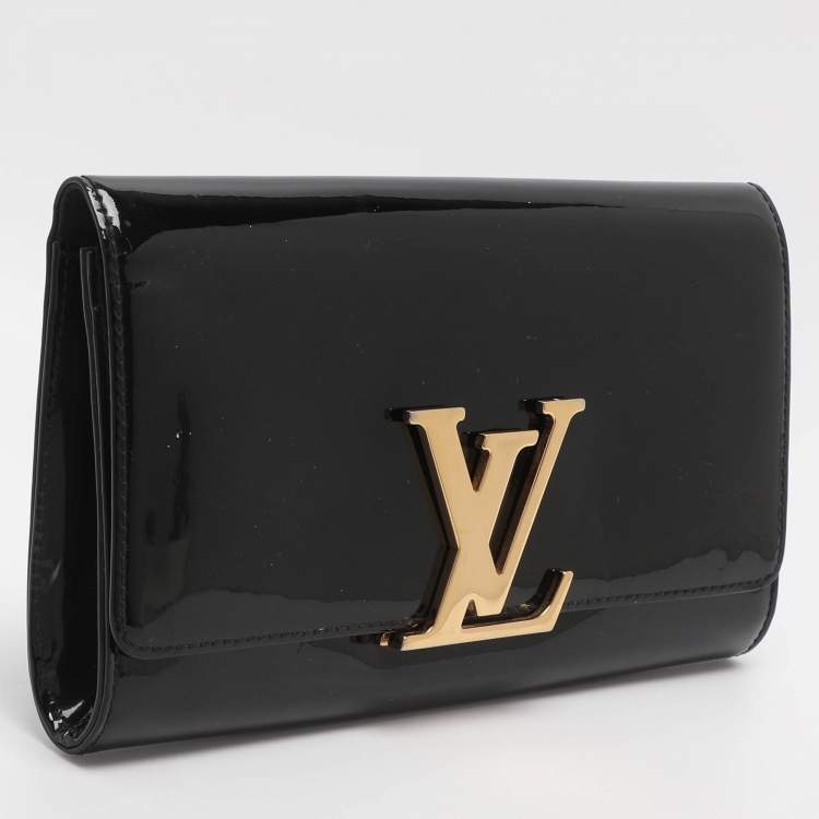 Pre Owned Louis Vuitton Louise Black Vernis Clutch