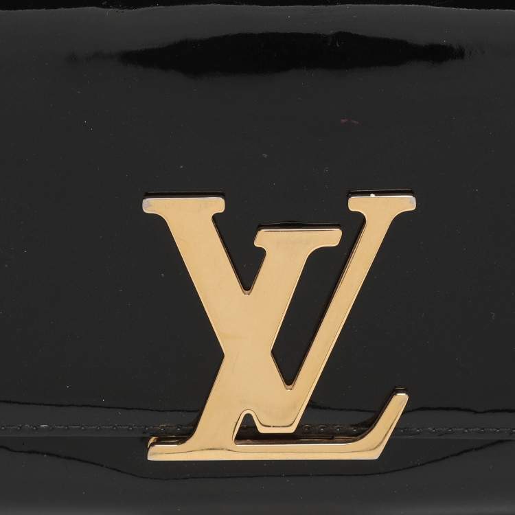 Pre Owned Louis Vuitton Louise Black Vernis Clutch