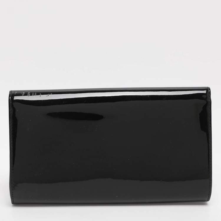 Pre Owned Louis Vuitton Louise Black Vernis Clutch