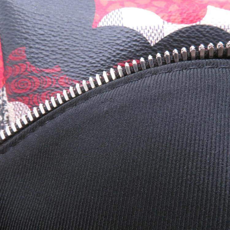 Pre Owned Louis Vuitton Palm Springs Backpack Noir/Multicolor Damier Azur Kansai Yamamoto Size Pm