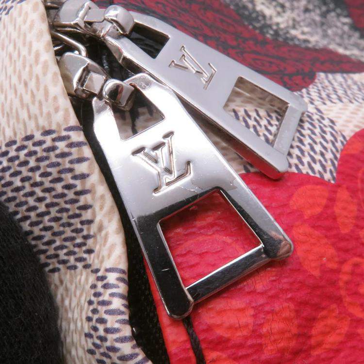 Pre Owned Louis Vuitton Palm Springs Backpack Noir/Multicolor Damier Azur Kansai Yamamoto Size Pm