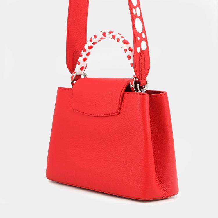 Pre Owned Louis Vuitton Lvxyk Capucines Japan Limited Edition Rouge Taurillon Leather Infinity Dot Size BB