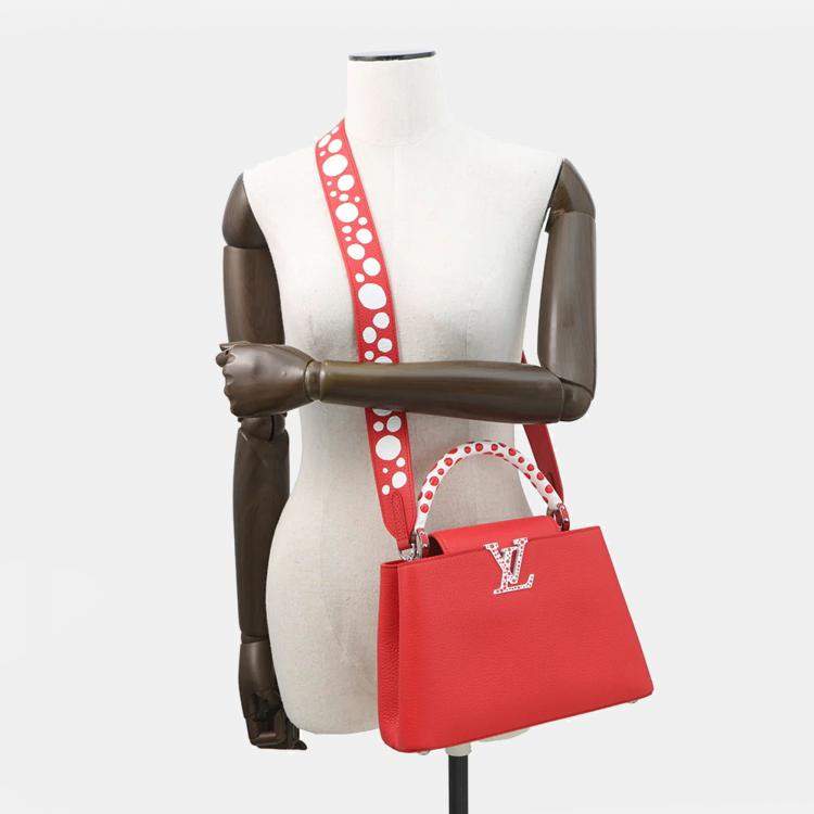 Pre Owned Louis Vuitton Lvxyk Capucines Japan Limited Edition Rouge Taurillon Leather Infinity Dot Size BB