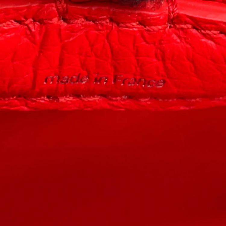 Pre Owned Louis Vuitton Lvxyk Capucines Japan Limited Edition Rouge Taurillon Leather Infinity Dot Size BB