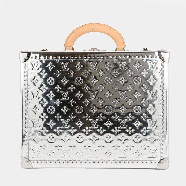 Pre Owned Louis Vuitton Cotteville Silver Monogram Mirror Size 40