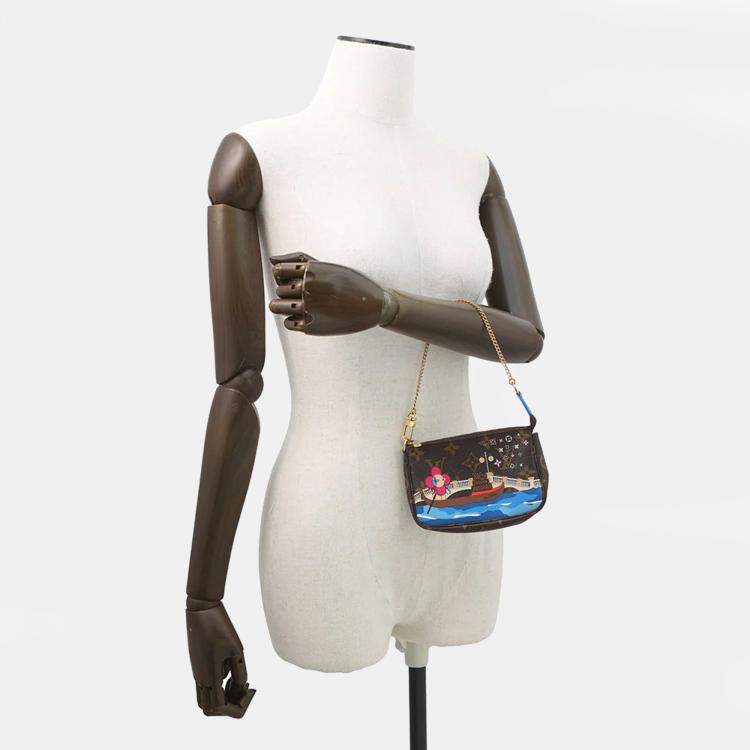 Pre Owned Louis Vuitton Mini Pochette Accessoires Blue Monogram Vivienne