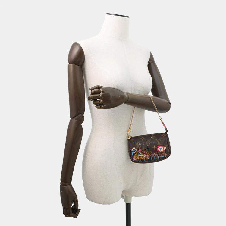 Pre Owned Louis Vuitton Mini Pochette Accessoires Pink Monogram Vivienne