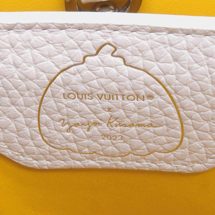 Pre Owned Louis Vuitton Capucines Lvxyk White/Multicolor Taurillon Leather Painted Dot Size Bb
