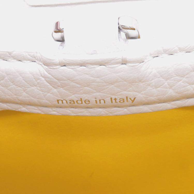 Pre Owned Louis Vuitton Capucines Lvxyk White/Multicolor Taurillon Leather Painted Dot Size Bb