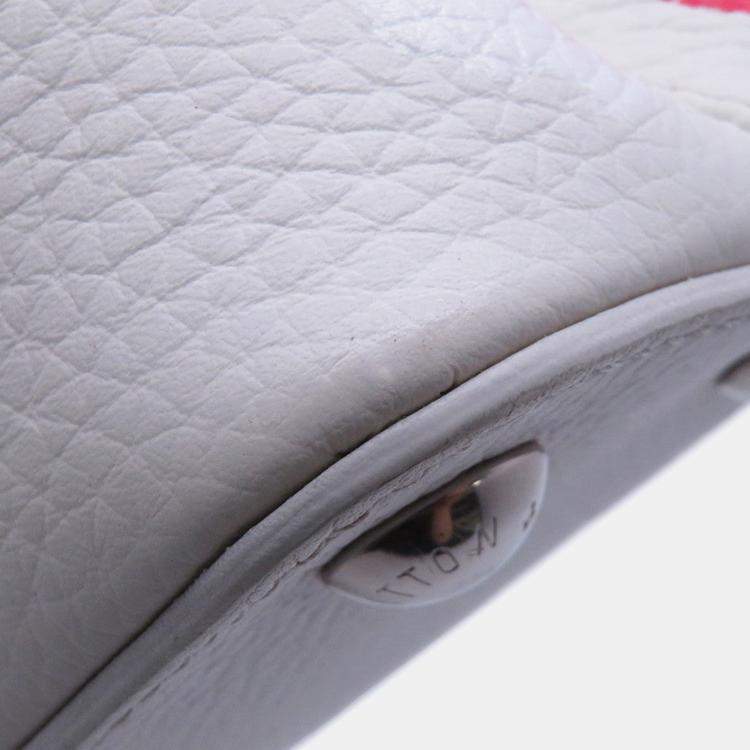 Pre Owned Louis Vuitton Capucines Lvxyk White/Multicolor Taurillon Leather Painted Dot Size Bb