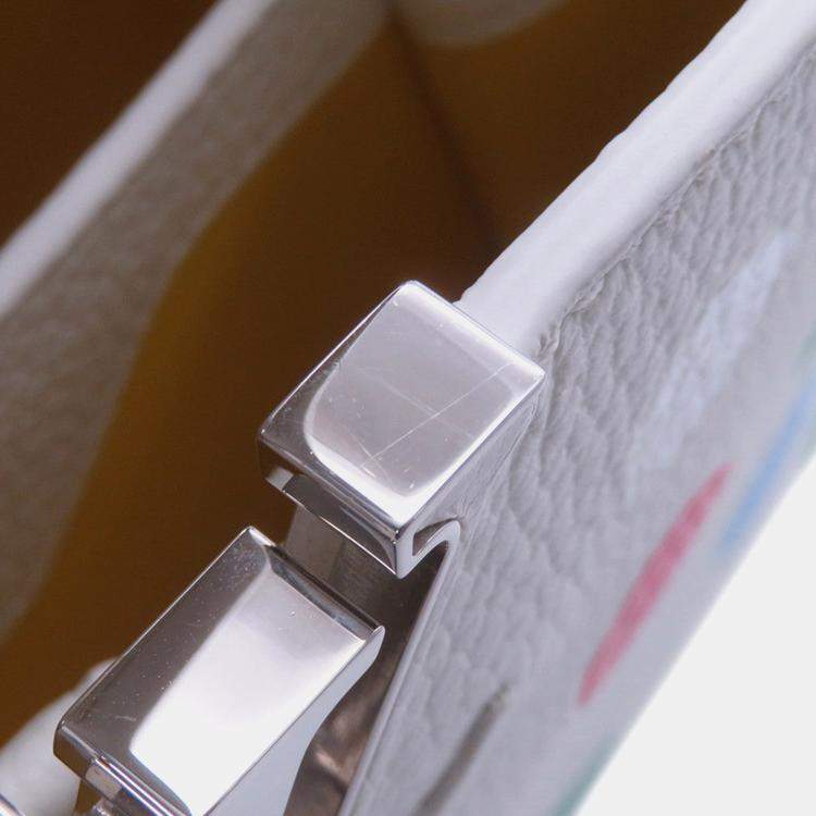 Pre Owned Louis Vuitton Capucines Lvxyk White/Multicolor Taurillon Leather Painted Dot Size Bb