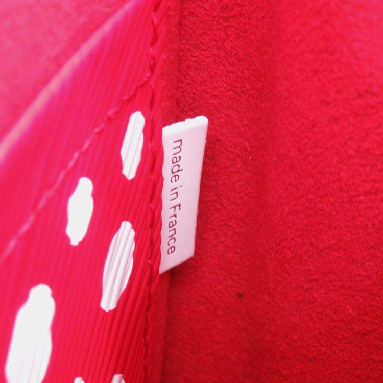 Pre Owned Louis Vuitton Lvxyk Cluny Blanc/Rouge Epi Leather Infinity Dots Size Mini