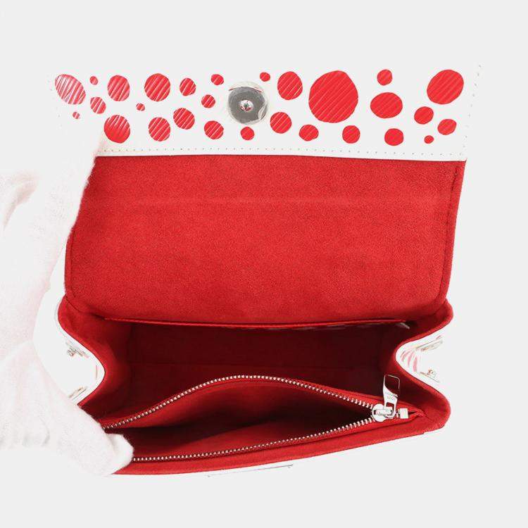 Pre Owned Louis Vuitton Lvxyk Cluny Blanc/Rouge Epi Leather Infinity Dots Size Mini