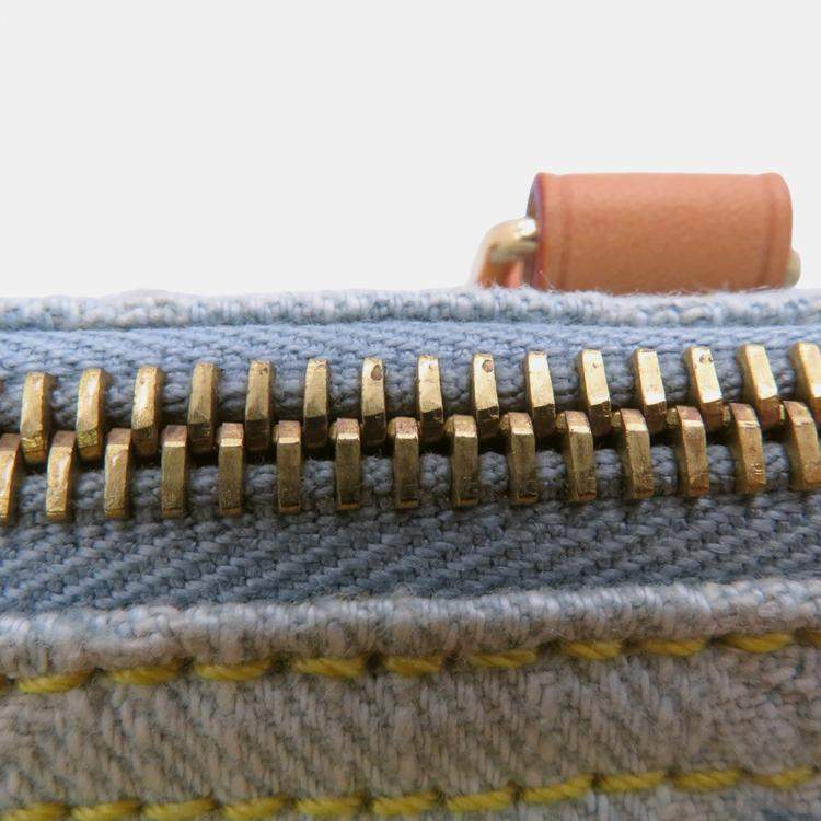 Pre Owned Louis Vuitton Nano Speedy Sky Blue Monogram Denim Size Nano